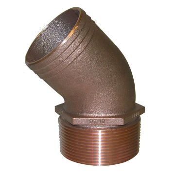 GROCO 2&quot; NPT Bronze 45 Degree Pipe to 2&quot; Hose