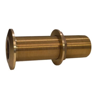 GROCO 1-1/4&quot; Bronze Extra Long Thru-Hull Fitting w/Nut