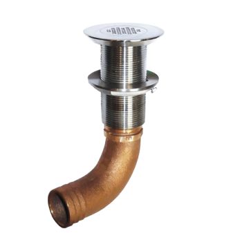 GROCO 1-1/4&quot; Hose Barb Stainless Straight Deck Drain