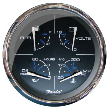 Faria Chesapeake Black 5&quot; Multifunction Gauge