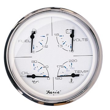 Faria Chesapeake White SS 5&quot; Multifunction Gauge