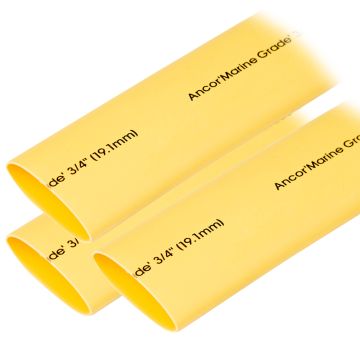 Ancor Heat Shrink Tubing 3/4&quot; x 3&quot; - Yellow - 3 Pieces