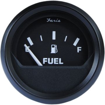 Faria Euro Black 2&quot; Fuel Level Gauge - Metric