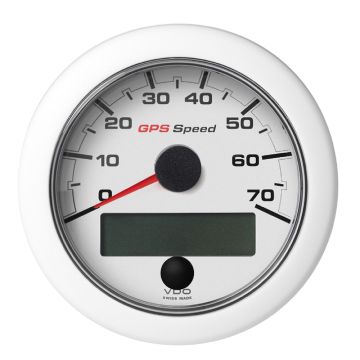 Veratron 3-3/8&quot; (85mm) OceanLink&reg; GPS Speedometer (0-70 KN/MPH/KMH) - White Dial &amp; Bezel