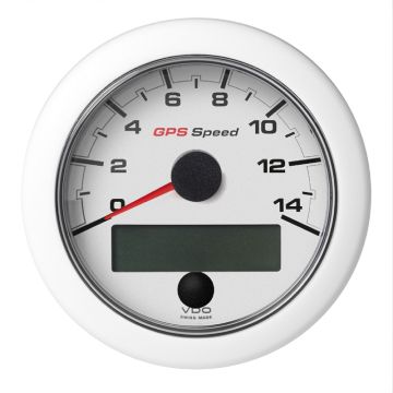 Veratron 3-3/8&quot; (85mm) OceanLink&reg; GPS Speedometer (0-14 KN/MPH/KMH) White Dial &amp; Bezel