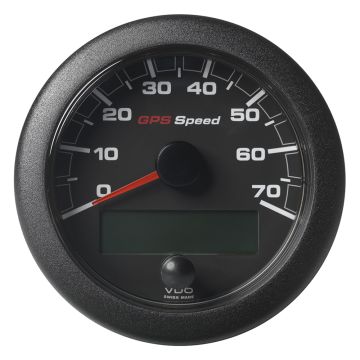 Veratron 3-3/8&quot; (85mm) OceanLink&reg; GPS Speedometer - Black Dial &amp; Bezel (0-70 K/MPH/KMH)