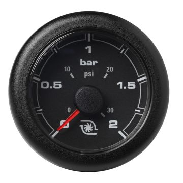 Veratron 52MM (2-1/16&quot;) OceanLink Boost Pressure Gauge - 2 Bar/30 PSI - Black Dial &amp; Bezel