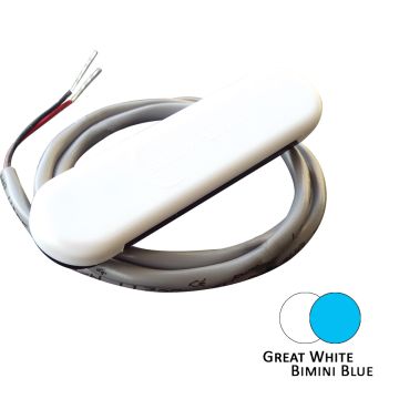 Shadow-Caster Dual Color Courtesy Light w/2&#39; Lead Wire - White Abs Cover - Great White/Bimini Blue