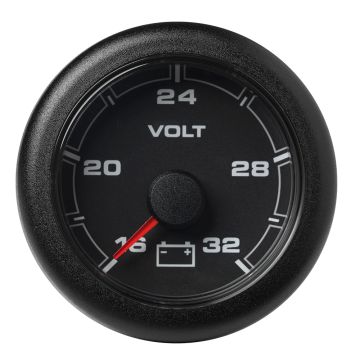 Veratron 52MM (2-1/16&quot;) OceanLink Battery Voltage Gauge - 16 to 32V - Black Dial &amp; Bezel