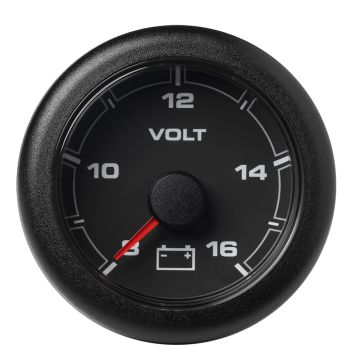 Veratron 52MM (2-1/16&quot;) OceanLink Battery Voltage Gauge - 8 to 16 V - Black Dial &amp; Bezel