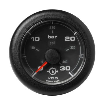 Veratron 52MM (2-1/16&quot;) OceanLink Transmission Oil Pressure Gauge - 30 Bar/440 PSI - Black Dial &amp; Bezel