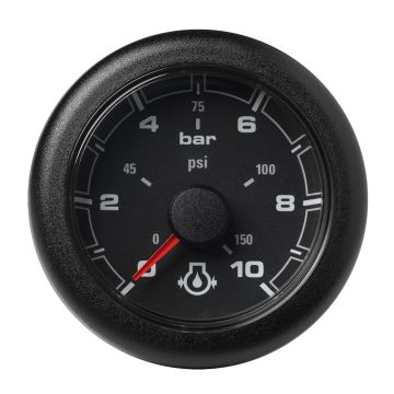 Veratron 52MM (2-1/16&quot;) OceanLink Engine Oil Pressure Gauge -10 Bar/150 PSI - Black Dial &amp; Bezel