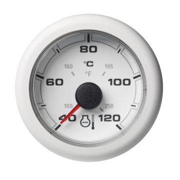 Veratron 52MM (2-1/16&quot;) OceanLink Coolant Temperature Gauge - 120&deg;C/250&deg;F - White Dial &amp; Bezel