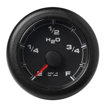 Veratron 52MM (2-1/16&quot;) OceanLink Waste Water Gauge - Black Dial &amp; Bezel