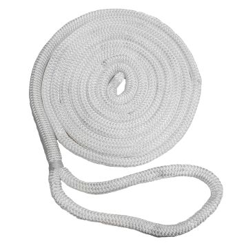New England Ropes 1/2&quot; Double Braid Dock Line - White - 25&#39;