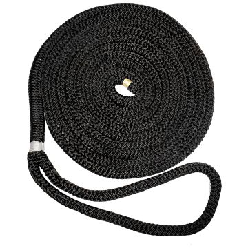 New England Ropes 1/2&quot; Double Braid Dock Line - Black - 25&#39;