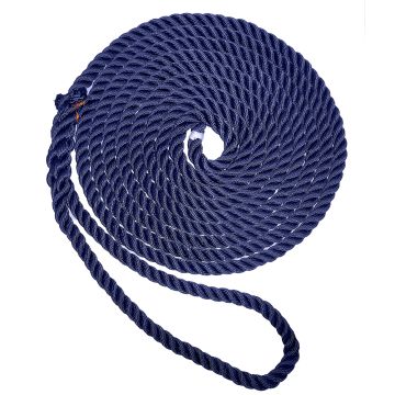 New England Ropes 1/2&quot; Premium 3-Strand Dock Line - Navy Blue - 15&#39;
