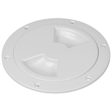 Sea-Dog Quarter-Turn Smooth Deck Plate w/Internal Collar - White - 6&quot;