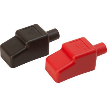 Sea-Dog Battery Terminal Covers - Red/Back - 1/2&quot;