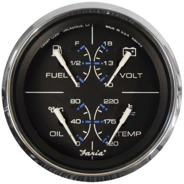 Faria Chesapeake Black 4&quot; Multifunction Gauge
