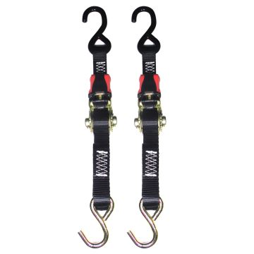 Rod Saver Rubber Ratchet Tie-Down - 1&quot; x 3&#39; - Pair