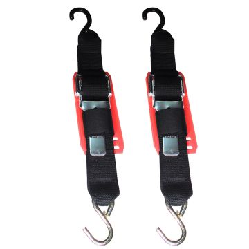 Rod Saver Paddle Buckle Trailer Tie-Down w/Vinyl Pad - 2&quot; x 2&#39; - Pair