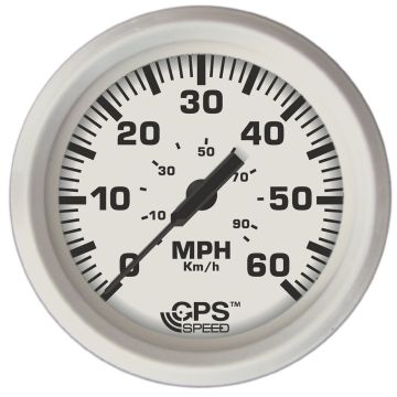 Faria Dress White 4&quot; GPS Speedometer - 60 MPH