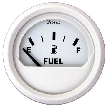 Faria Dress White 2&quot; Fuel Level Gauge (Metric)