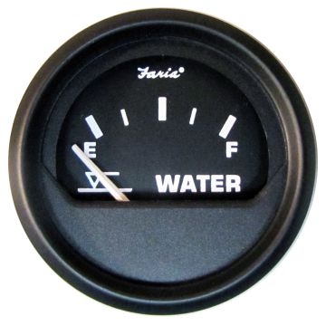 Faria Euro Black 2&quot; Tank Level Gauge - Potable Water