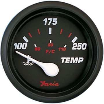 Faria Professional Red 2&quot; Water Temp