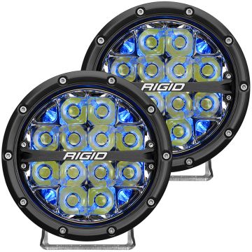 RIGID Industries 360-Series 6&quot; LED Off-Road Fog Light Drive Beam w/Blue Backlight - Black Housing