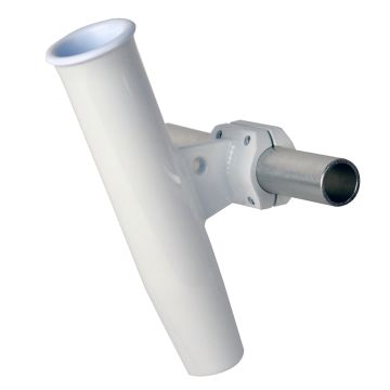 C. E. Smith Aluminum Horizontal Clamp-On Rod Holder 1-5/16&quot; OD White - Powdercoat w/Sleeve