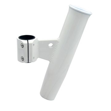 C.E. Smith Aluminum Vertical Clamp-On Rod Holder 1-2/3&quot; OD White Powdercoat w/Sleeve