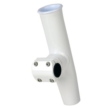 C.E. Smith Adjustable Mid Mount Rod Holder - 1-1/4&quot; or 1-5/16&quot; OD - White Powder Coat Aluminum w/Sleeve &amp; Hex Key