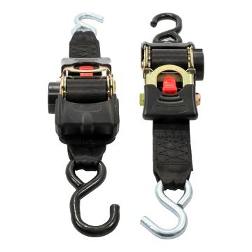 Camco Retractable Tie Down Straps - 2&quot; Width 6&#39; Dual Hooks