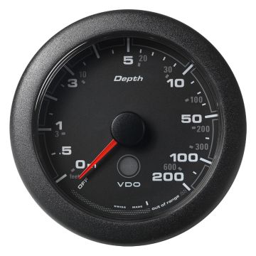 Veratron 3-3/8&quot; (85MM) OceanLink&reg; Depth Gauge (200M/600&#39;) - Black Dial &amp; Bezel