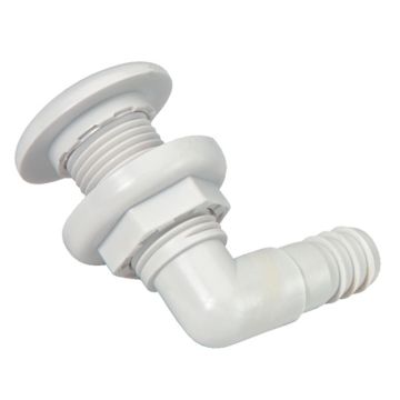 Johnson Pump Thru-Hull Connector - 3/4&quot; - 90&deg; - White