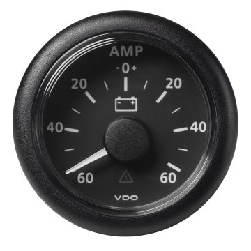 Veratron 52MM (2-1/16&quot;) ViewLine Battery Status Gauge -60/+60AMP - Black Dial &amp; Bezel