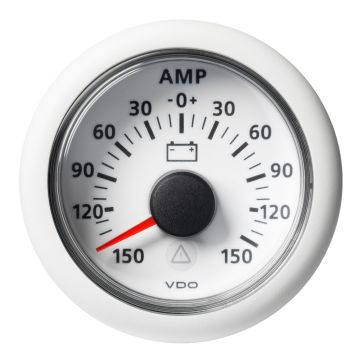 Veratron 52MM (2-1/16&quot;) ViewLine Battery Status Gauge -150/+150AMP - White Dial &amp; Bezel