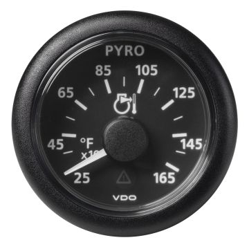 Veratron 52 MM (2-1/16&quot;) ViewLine Pyrometer - 250&deg; to 1650&deg;F - Black Dial &amp; Bezel