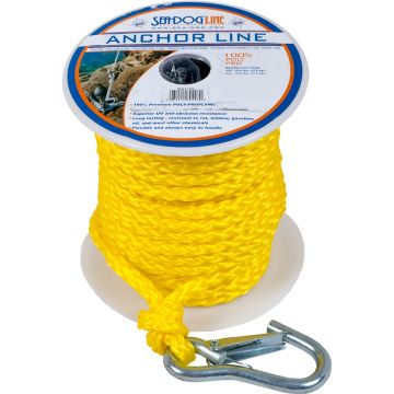 Sea-Dog Poly Pro Anchor Line w/Snap - 3/8&quot; x 100&#39; - Yellow