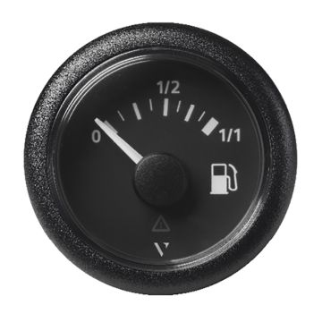 Veratron 52mm (2-1/16&quot;) ViewLine Fuel Tank Level Gauge - 0 to 1/1 - Black Dial &amp; Round Bezel