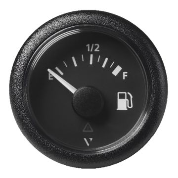 Veratron 52MM (2-1/16&quot;) ViewLine Fuel Level Gauge Empty-Full - 90-4 OHM - Black Dial &amp; Round Bezel