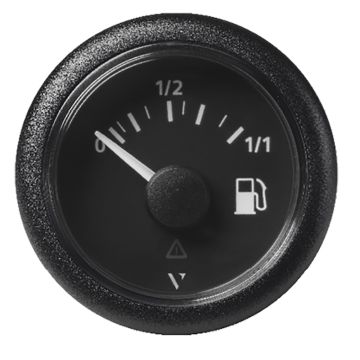 Veratron 52MM (2-1/16&quot;) ViewLine Fuel Level Gauge 0-1/1 - 3 to 180 OHM - Black Dial &amp; Round Bezel