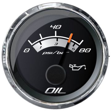 Faria Platinum 2&quot; Oil Pressure Gauge - 80 PSI