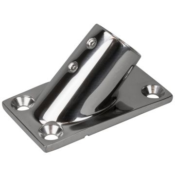 Sea-Dog Rail Base Fitting Rectangular Base 45&deg; 316 Stainless Steel - 3-1/4&quot; x 1-7/8&quot; - 1&quot; OD