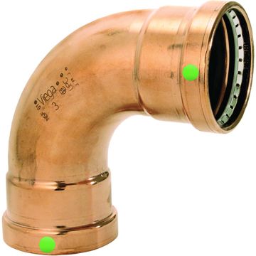 Viega ProPress 2-1/2&quot; - 90&deg; Copper Elbow - Double Press Connection - Smart Connect Technology
