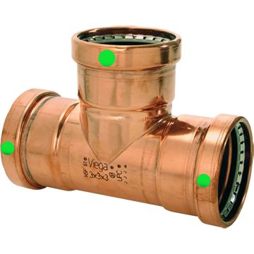 Viega ProPress 2-1/2&quot; Copper Tee - Triple Press Connection - Smart Connect Technology