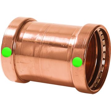 Viega ProPress 2-1/2&quot; Copper Coupling w/o Stop - Double Press Connection - Smart Connect Technology