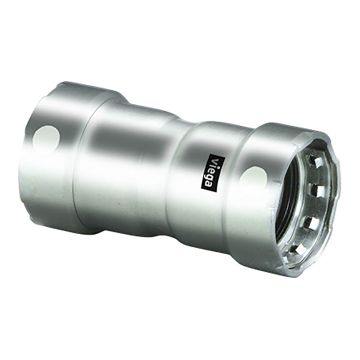 Viega MegaPress 3/4&quot; Stainless Steel 304 Coupling w/Stop - Double Press Connection - Smart Connect Technology